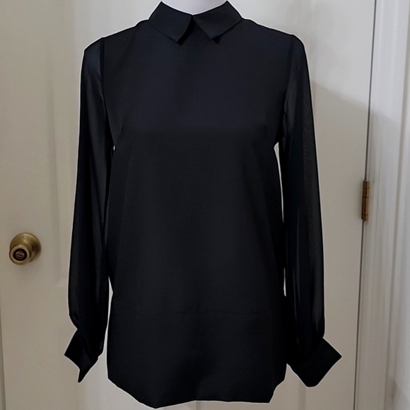 BCBGeneration Size XS Black Semi Sheer Tunic NEW with Tag - Picture 1 of 14